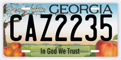 GA license plate CAZ2235