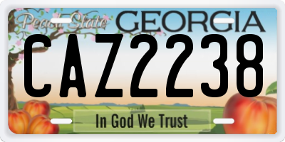 GA license plate CAZ2238