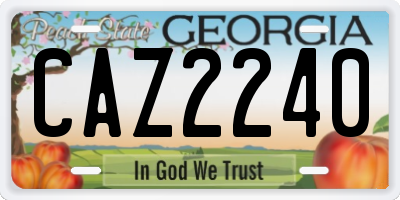GA license plate CAZ2240