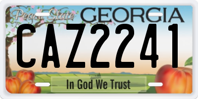 GA license plate CAZ2241