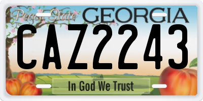 GA license plate CAZ2243