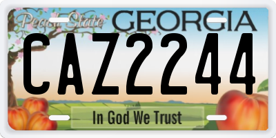 GA license plate CAZ2244