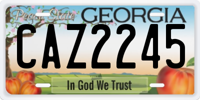 GA license plate CAZ2245