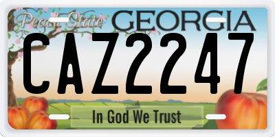GA license plate CAZ2247