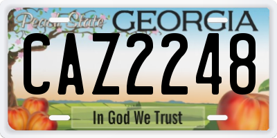 GA license plate CAZ2248