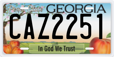 GA license plate CAZ2251