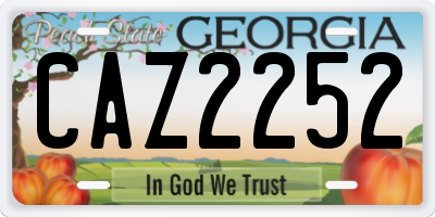 GA license plate CAZ2252