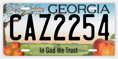 GA license plate CAZ2254