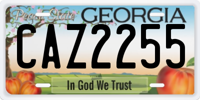 GA license plate CAZ2255