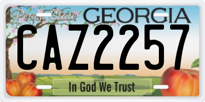 GA license plate CAZ2257
