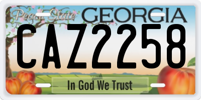 GA license plate CAZ2258
