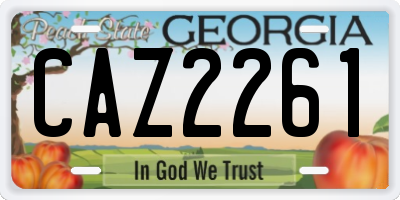 GA license plate CAZ2261