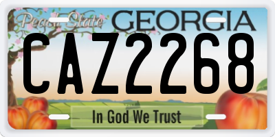 GA license plate CAZ2268