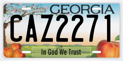 GA license plate CAZ2271