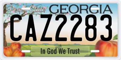GA license plate CAZ2283