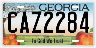 GA license plate CAZ2284