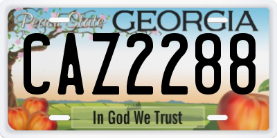 GA license plate CAZ2288