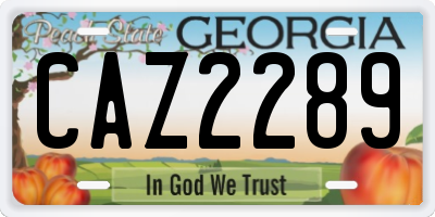 GA license plate CAZ2289
