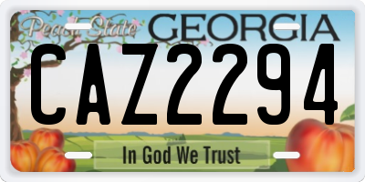GA license plate CAZ2294