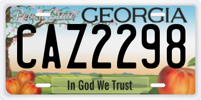 GA license plate CAZ2298
