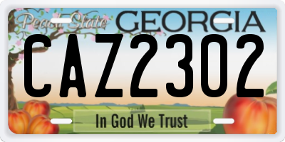 GA license plate CAZ2302