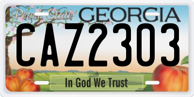 GA license plate CAZ2303