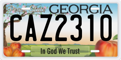 GA license plate CAZ2310