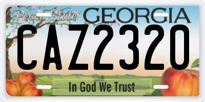GA license plate CAZ2320
