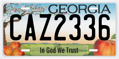 GA license plate CAZ2336