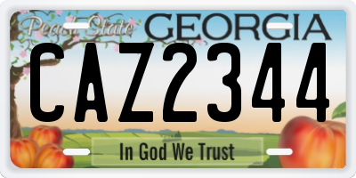 GA license plate CAZ2344