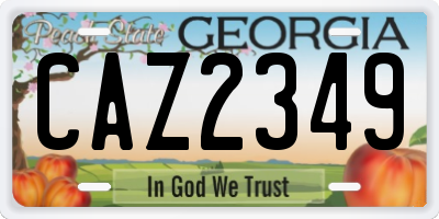GA license plate CAZ2349