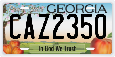 GA license plate CAZ2350