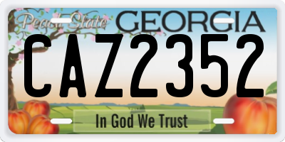 GA license plate CAZ2352