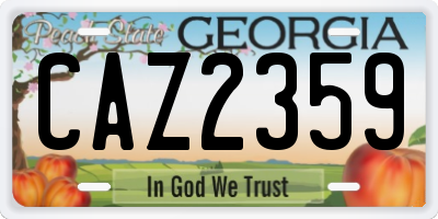 GA license plate CAZ2359