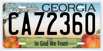 GA license plate CAZ2360