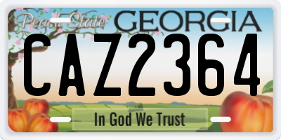 GA license plate CAZ2364