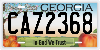 GA license plate CAZ2368