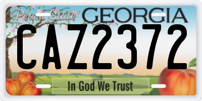 GA license plate CAZ2372