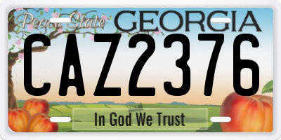GA license plate CAZ2376