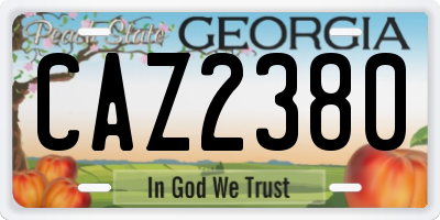 GA license plate CAZ2380