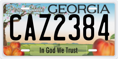 GA license plate CAZ2384