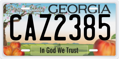 GA license plate CAZ2385