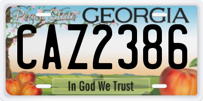 GA license plate CAZ2386