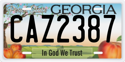 GA license plate CAZ2387