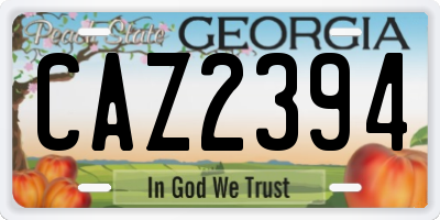 GA license plate CAZ2394