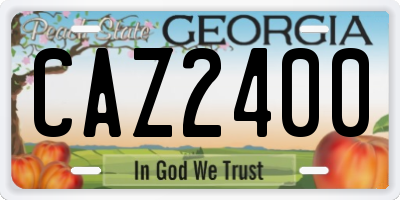 GA license plate CAZ2400