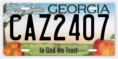 GA license plate CAZ2407