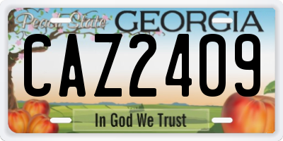 GA license plate CAZ2409