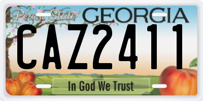 GA license plate CAZ2411