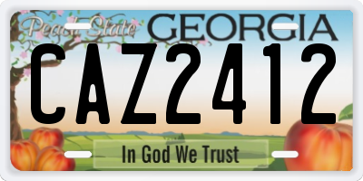 GA license plate CAZ2412